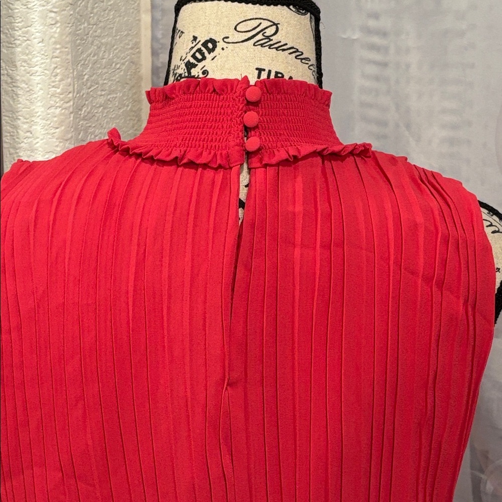 NWT Nanette Leopore Accordian Pleated Smocked Waist Dress - Picture 4 of 9